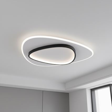 Brilagi - LED Stmievateľné stropné svietidlo FLARE LED/70W/230V 3000-6000K 55x55 cm biela/čierna + diaľkové ovládanie