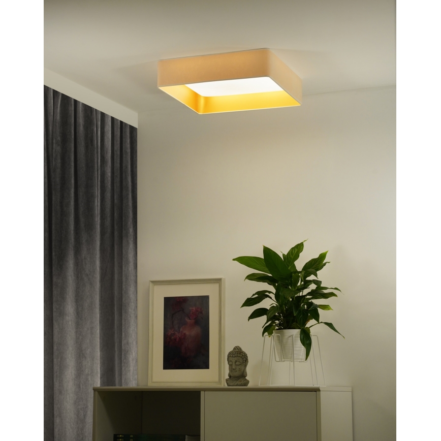 Brilagi - LED stmievateľné stropné svietidlo VELVET SQUARE SMART LED/36W/230V 60x60 cm 2700-6500K Wi-Fi Tuya + diaľkové ovládanie krémové