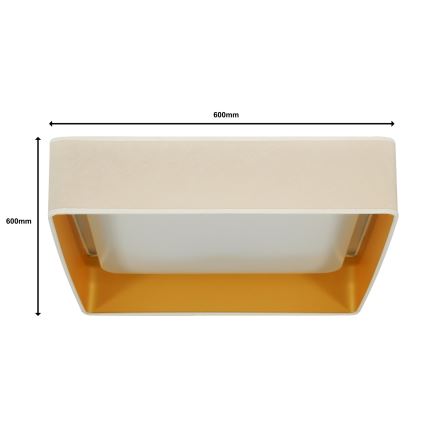 Brilagi - LED stmievateľné stropné svietidlo VELVET SQUARE SMART LED/36W/230V 60x60 cm 2700-6500K Wi-Fi Tuya + diaľkové ovládanie krémové
