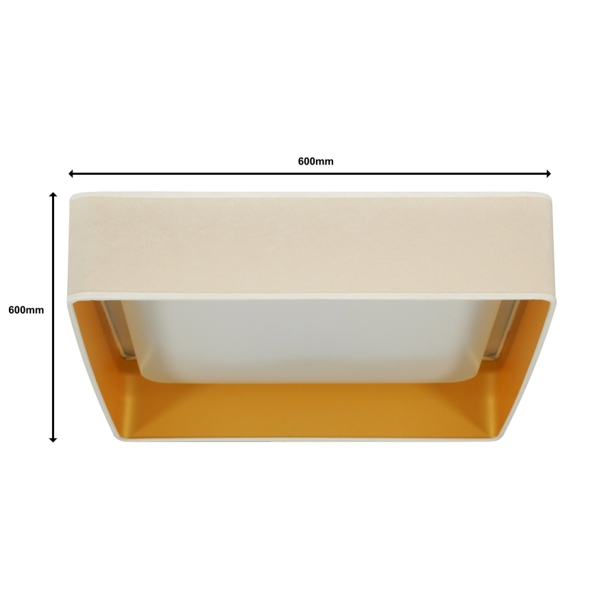 Brilagi - LED stmievateľné stropné svietidlo VELVET SQUARE SMART LED/36W/230V 60x60 cm 2700-6500K Wi-Fi Tuya + diaľkové ovládanie krémové
