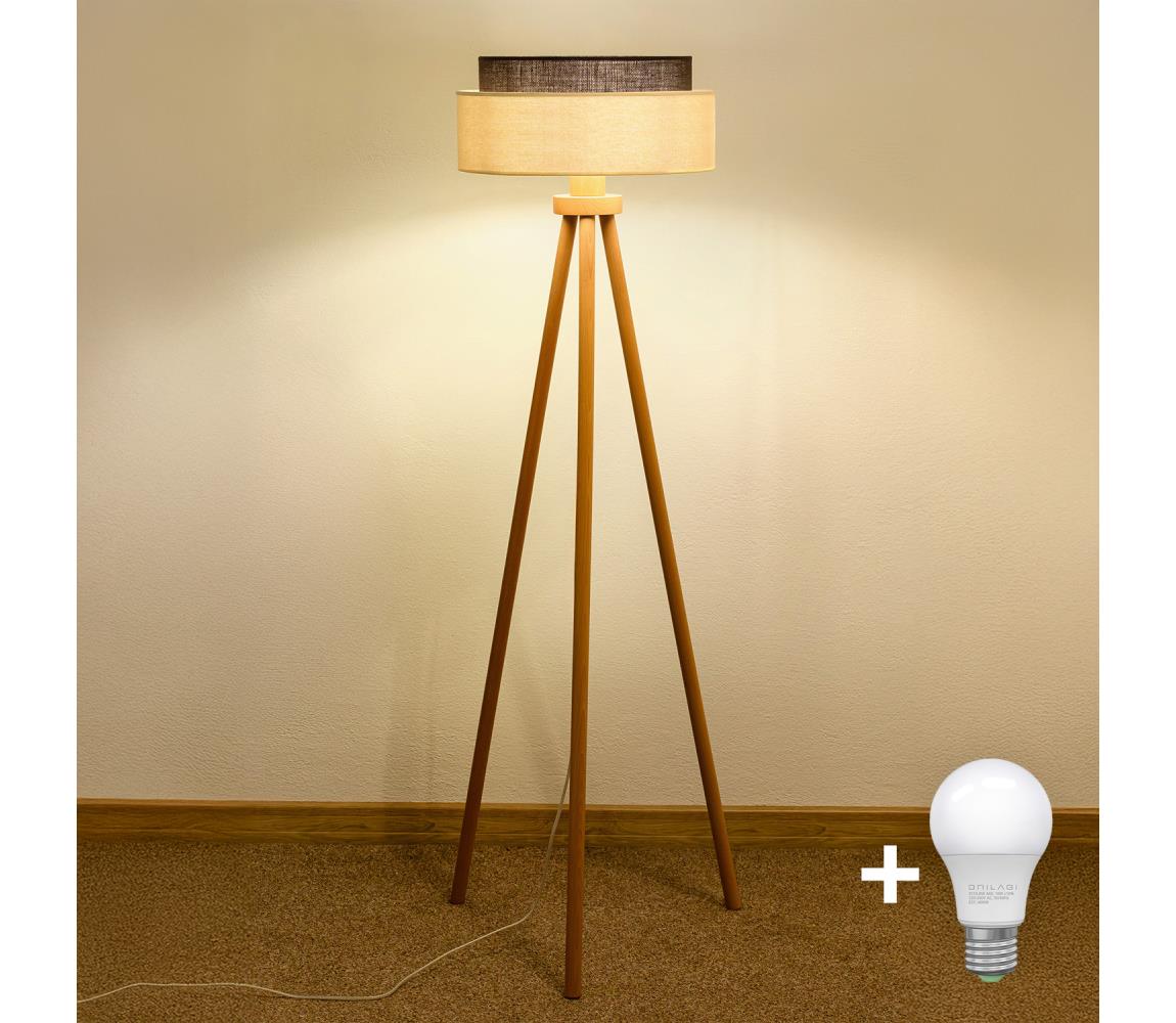 Brilagi - LED stojacia lampa BOHO STYLE 1xE27/15W/230V krémová/hnedá 8590828027959