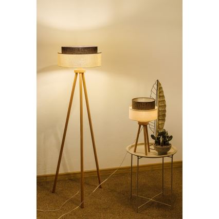 Brilagi - LED stojacia lampa BOHO STYLE 1xE27/15W/230V krémová/hnedá