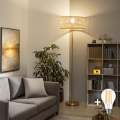 BRILAGI - LED stojacia lampa CERIA 1xE27/20W/230V pr. 25 cm bambus/zlatá