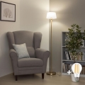 Brilagi - LED stojacia lampa CERIA 1xE27/20W/230V pr. 30 cm biela/zlatá