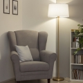 Brilagi - LED stojacia lampa CERIA 1xE27/20W/230V pr. 45 cm biela/zlatá