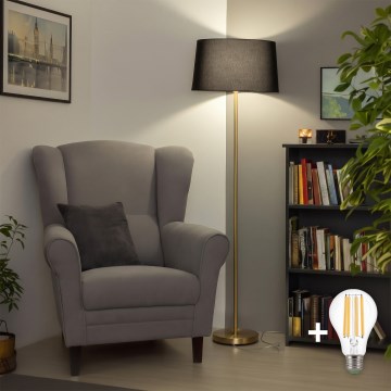 Brilagi - LED stojacia lampa CERIA 1xE27/20W/230V pr. 45 cm čierna/zlatá