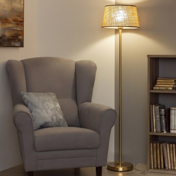 Brilagi - LED stojacia lampa CERIA 1xE27/20W/230V priemer 35 cm béžová/zlatá