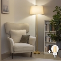 Brilagi - LED stojacia lampa CERIA 1xE27/20W/230V priemer 45 cm béžová/zlatá