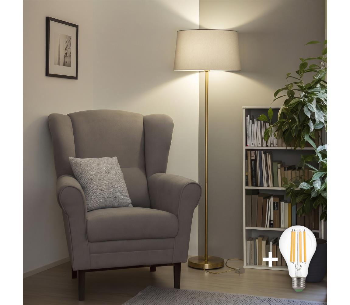 Brilagi - LED stojacia lampa CERIA 1xE27/20W/230V priemer 45 cm sivá/zlatá SA2189+EG781042