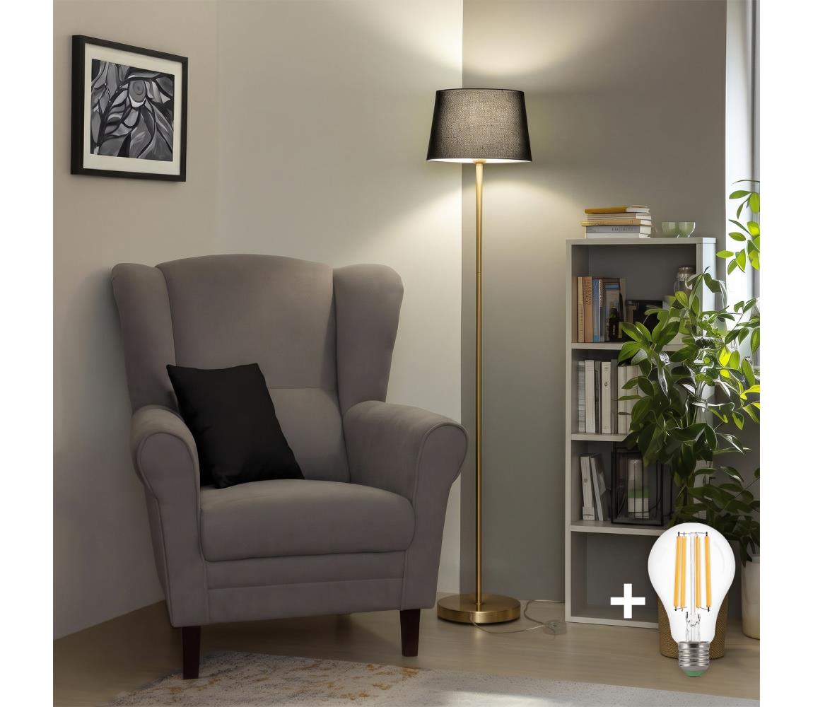 Brilagi - LED stojacia lampa CERIA 1xE27/20W/230V Ø 30 cm čierna/zlatá SA2189+EG781038