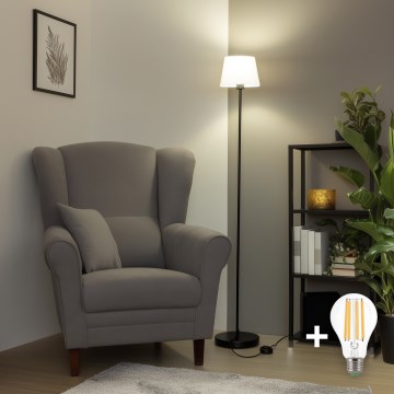 Brilagi - LED stojacia lampa CERIA 1xE27/40W/230V pr. 20,5 cm biela/čierna