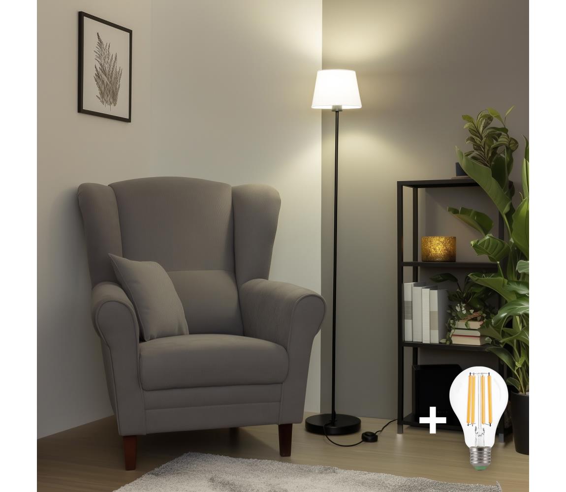 Brilagi - LED stojacia lampa CERIA 1xE27/40W/230V pr. 20,5 cm biela/čierna SA2187+EG781029