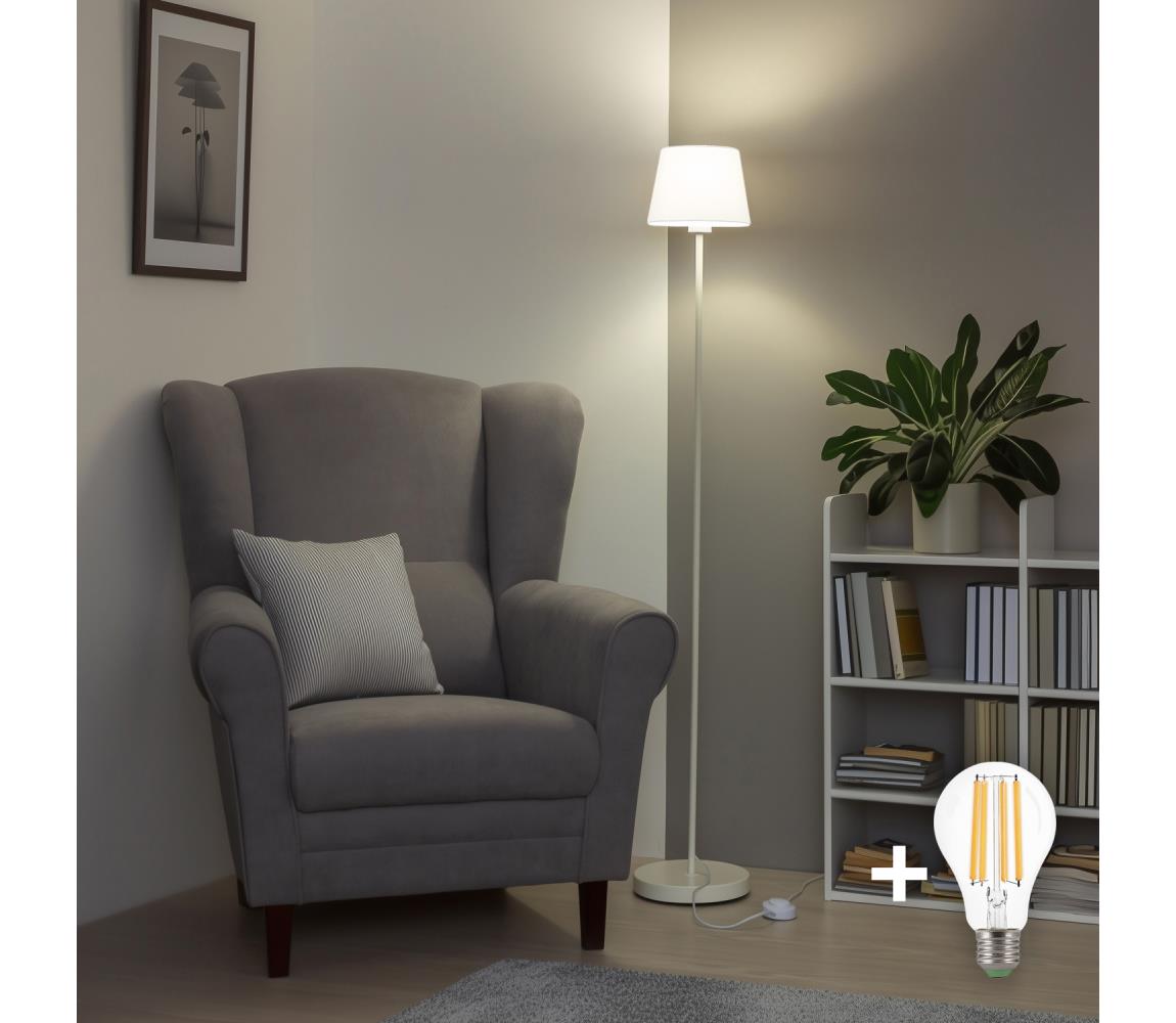 Brilagi - LED stojacia lampa CERIA 1xE27/40W/230V pr. 20,5 cm biela EG300182+EG781029