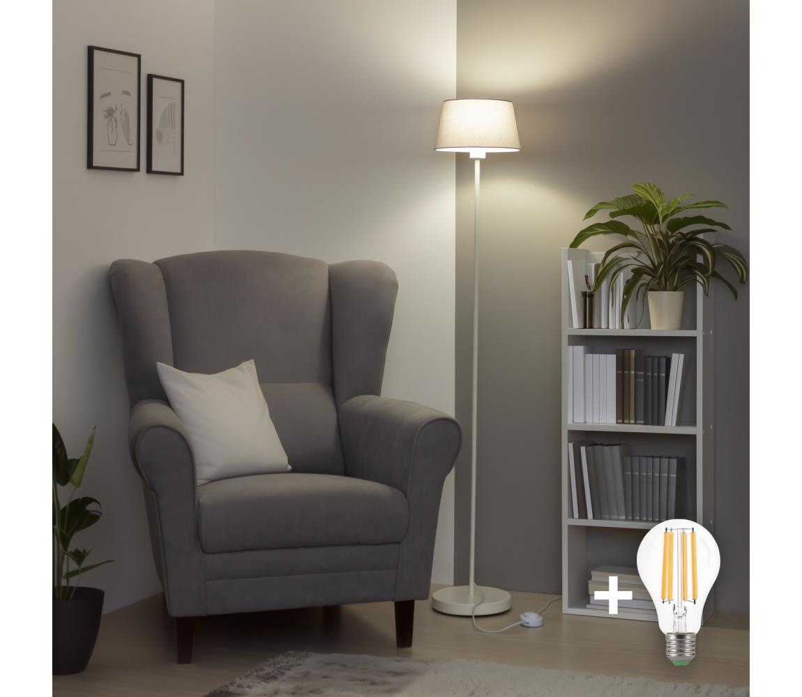 Brilagi - LED stojacia lampa CERIA 1xE27/40W/230V pr. 25 cm sivá/biela EG300182+EG781033