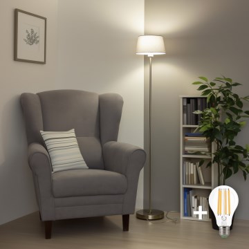 Brilagi - LED Stojacia lampa CERIA 1xE27/40W/230V pr. 25 cm sivá/matný chróm