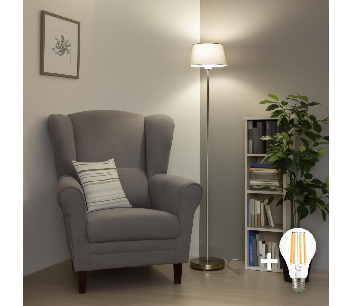 Brilagi - LED Stojacia lampa CERIA 1xE27/40W/230V pr. 25 cm sivá/matný chróm EG300183+EG781033