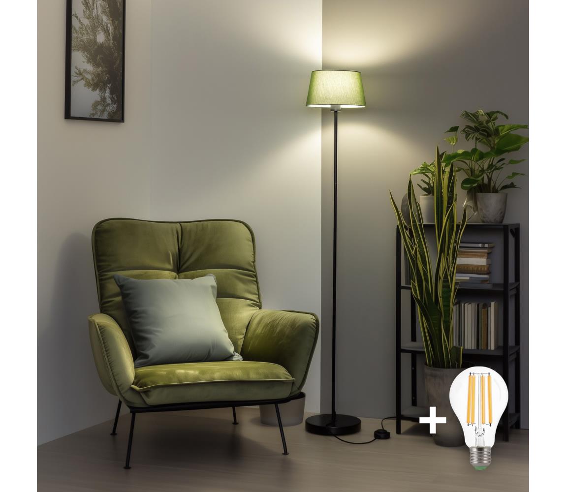Brilagi - LED Stojacia lampa CERIA 1xE27/40W/230V pr. 25 cm zelená/čierna SA2187+EG781034