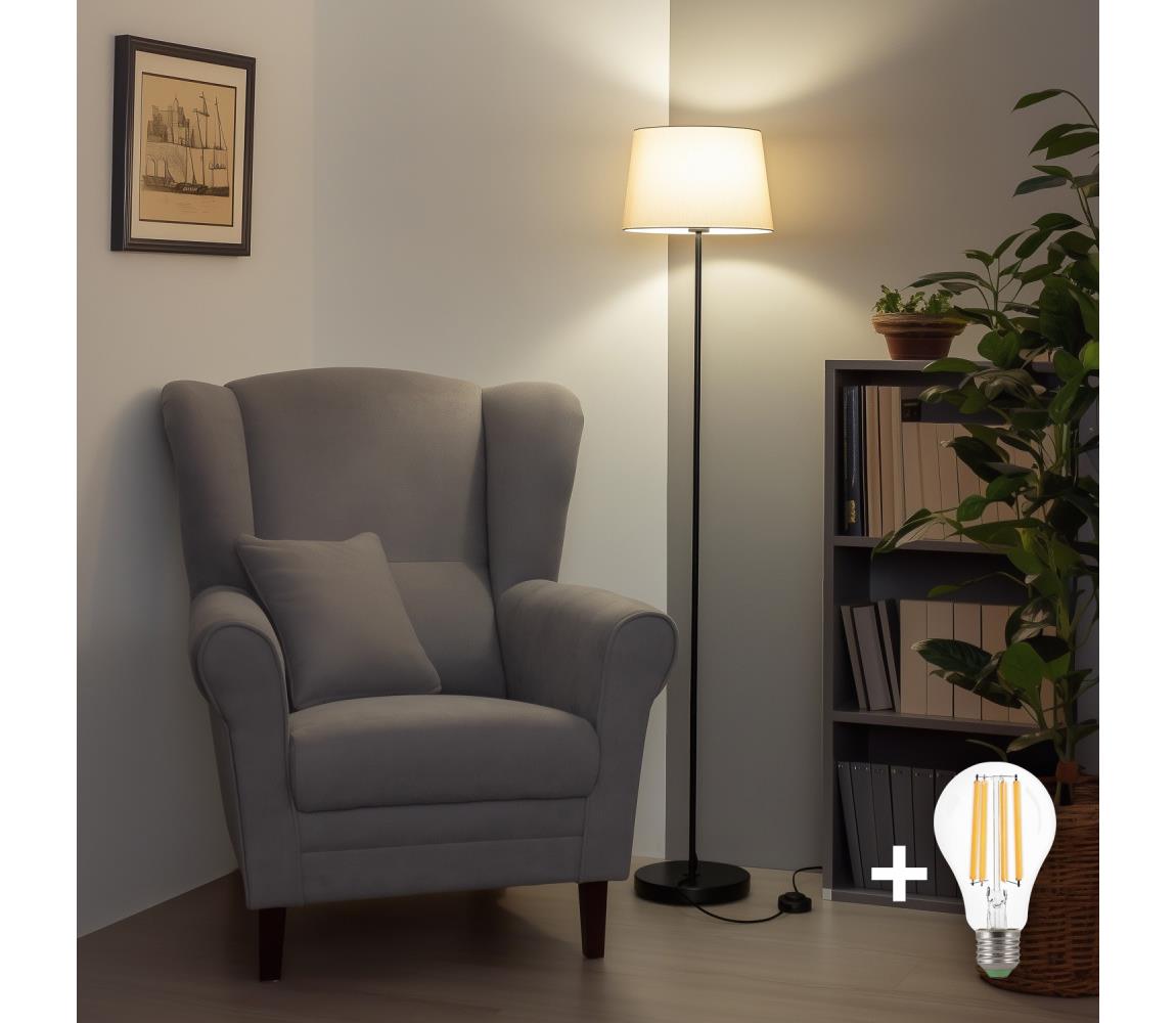 Brilagi - LED stojacia lampa CERIA 1xE27/40W/230V pr. 30 cm béžová/čierna SA2187+EG781037