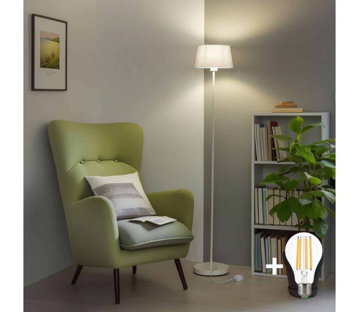 Brilagi - LED stojacia lampa CERIA 1xE27/40W/230V pr. 30 cm biela EG300182+EG781035