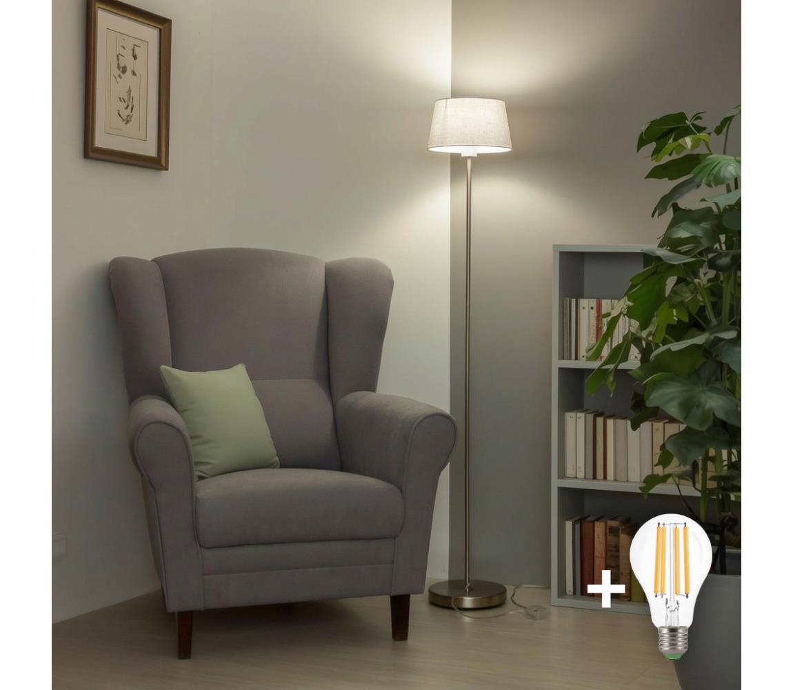 Brilagi - LED stojacia lampa CERIA 1xE27/40W/230V pr. 30 cm biela/matný chróm EG300183+EG781035