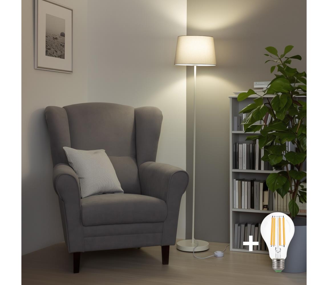 Brilagi - LED stojacia lampa CERIA 1xE27/40W/230V pr. 30 cm sivá/biela EG300182+EG781036