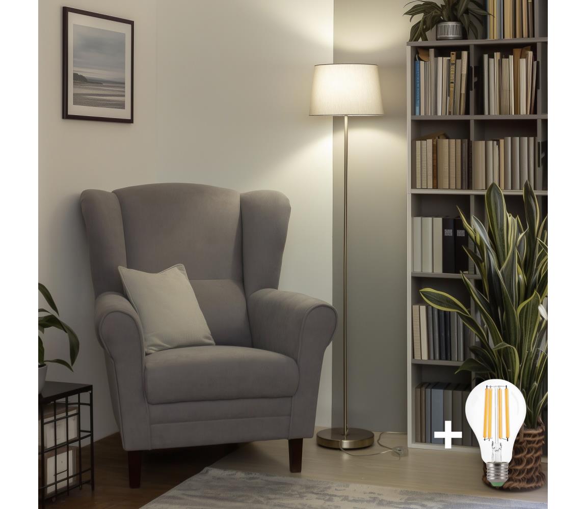 Brilagi - LED stojacia lampa CERIA 1xE27/40W/230V pr. 30 cm sivá/matný chróm EG300183+EG781036