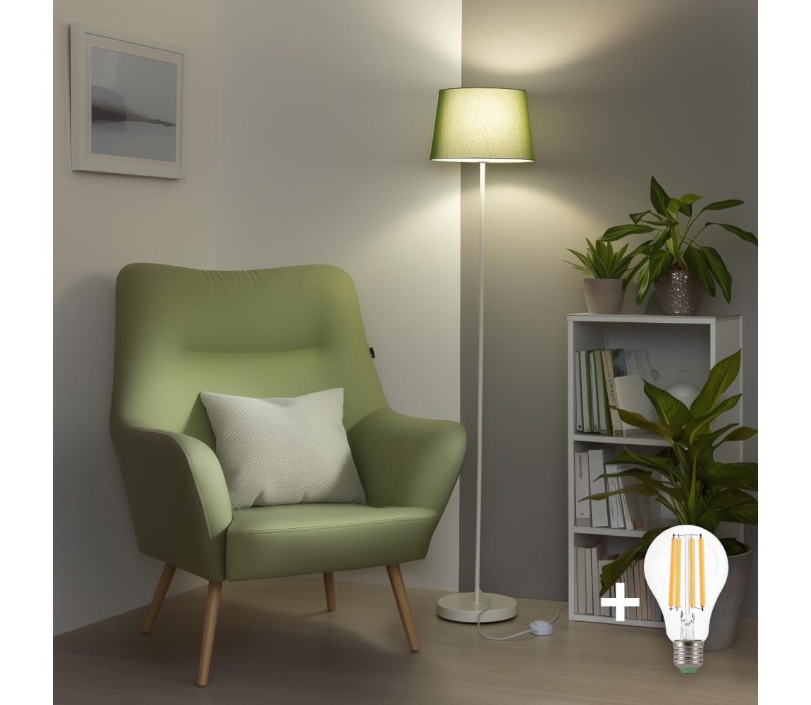 Brilagi - LED stojacia lampa CERIA 1xE27/40W/230V pr. 30 cm zelená/biela EG300182+EG781039