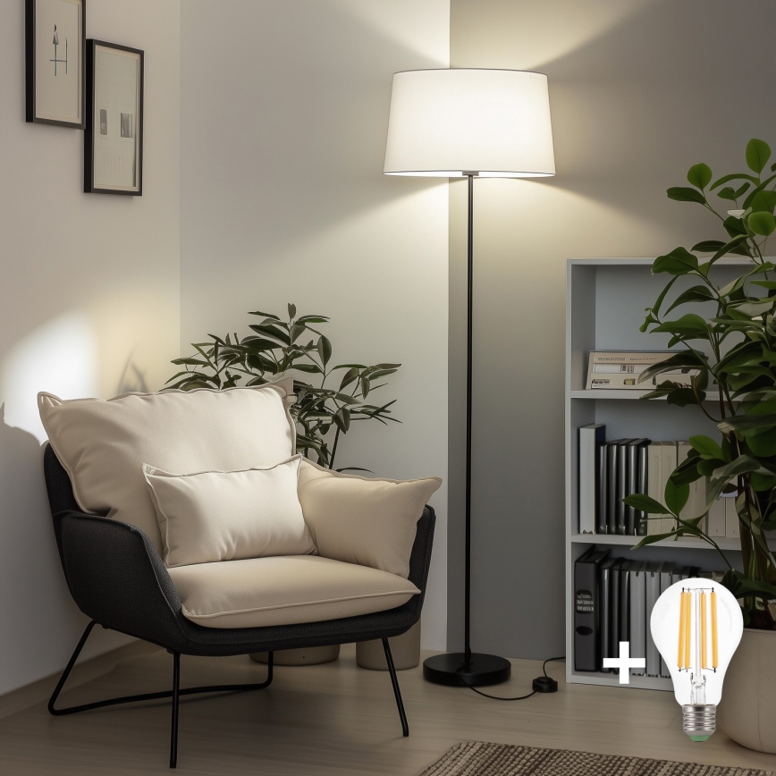 Brilagi - LED stojacia lampa CERIA 1xE27/40W/230V pr. 45 cm biela/čierna