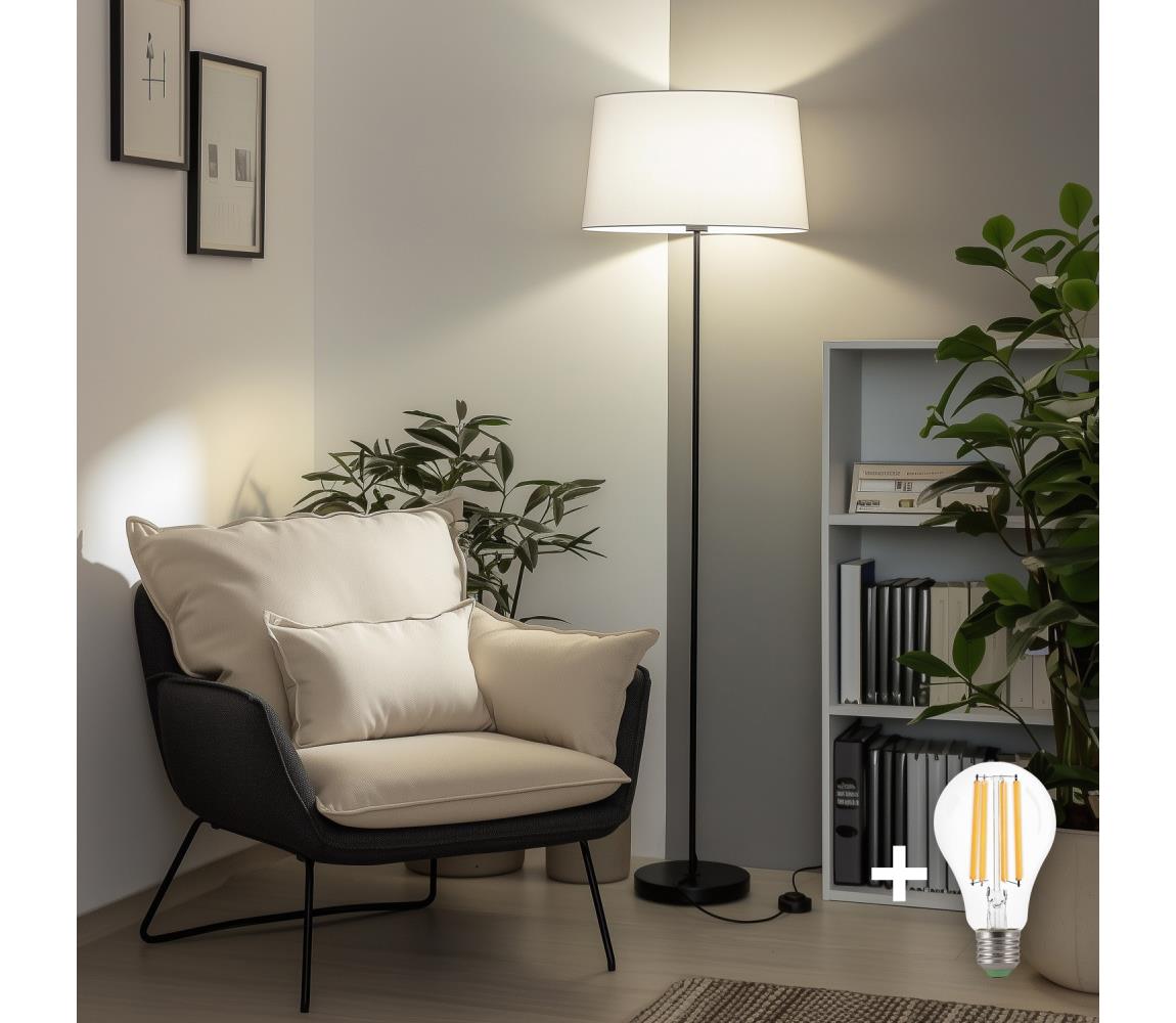 Brilagi - LED stojacia lampa CERIA 1xE27/40W/230V pr. 45 cm biela/čierna SA2187+EG781041