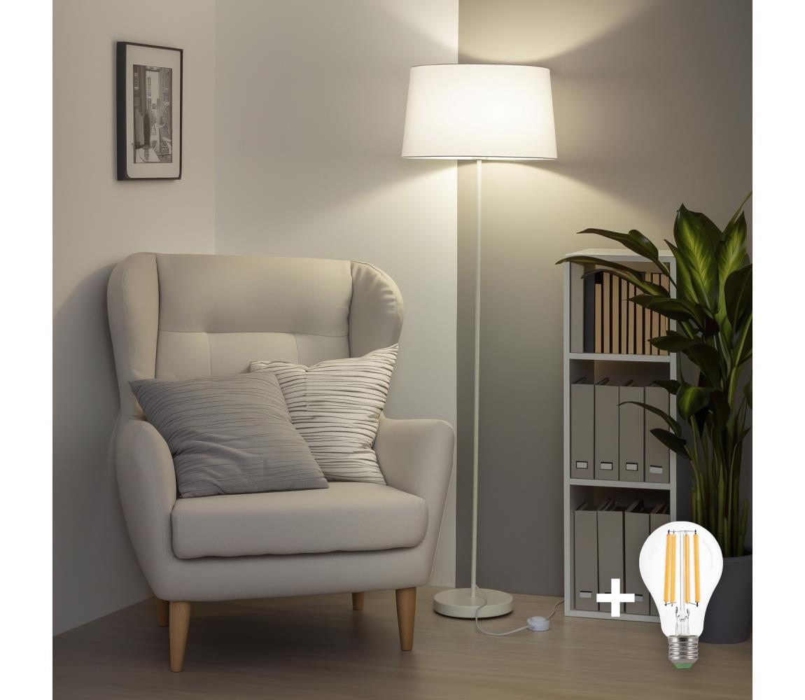 Brilagi - LED Stojacia lampa CERIA 1xE27/40W/230V pr. 45 cm biela EG300182+EG781041