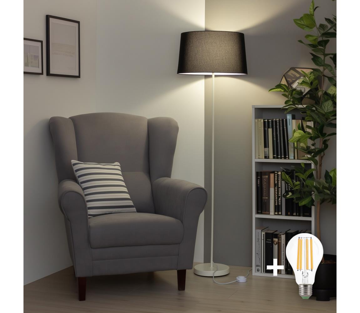 Brilagi - LED stojacia lampa CERIA 1xE27/40W/230V pr. 45 cm čierna/biela EG300182+EG781044