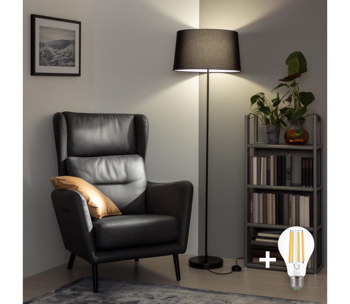 Brilagi - LED stojacia lampa CERIA 1xE27/40W/230V pr. 45 cm čierna SA2187+EG781044