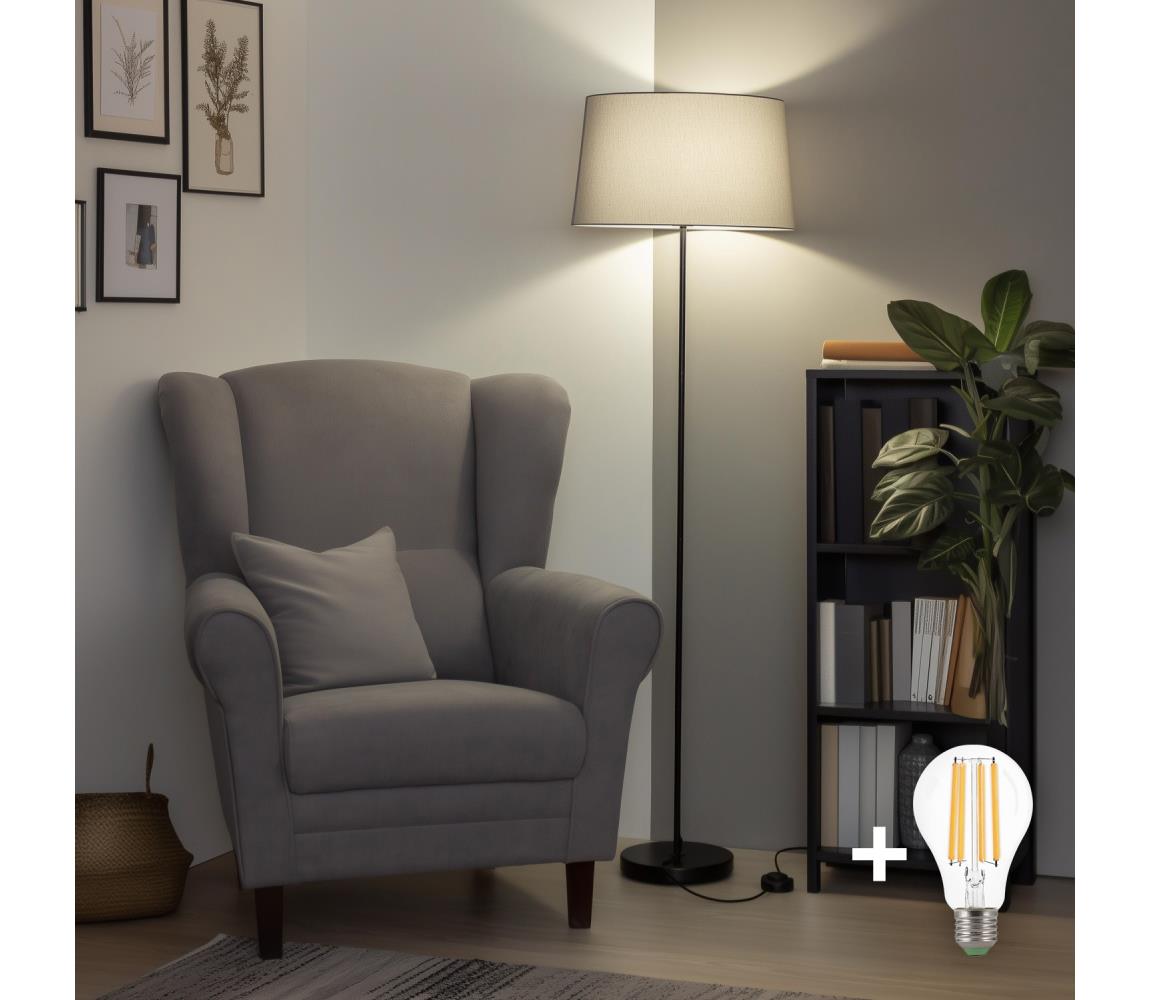 Brilagi - LED stojacia lampa CERIA 1xE27/40W/230V pr. 45 cm sivá/čierna SA2187+EG781042