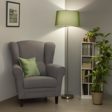 Brilagi - LED stojacia lampa CERIA 1xE27/40W/230V pr. 45 cm zelená/matný chróm