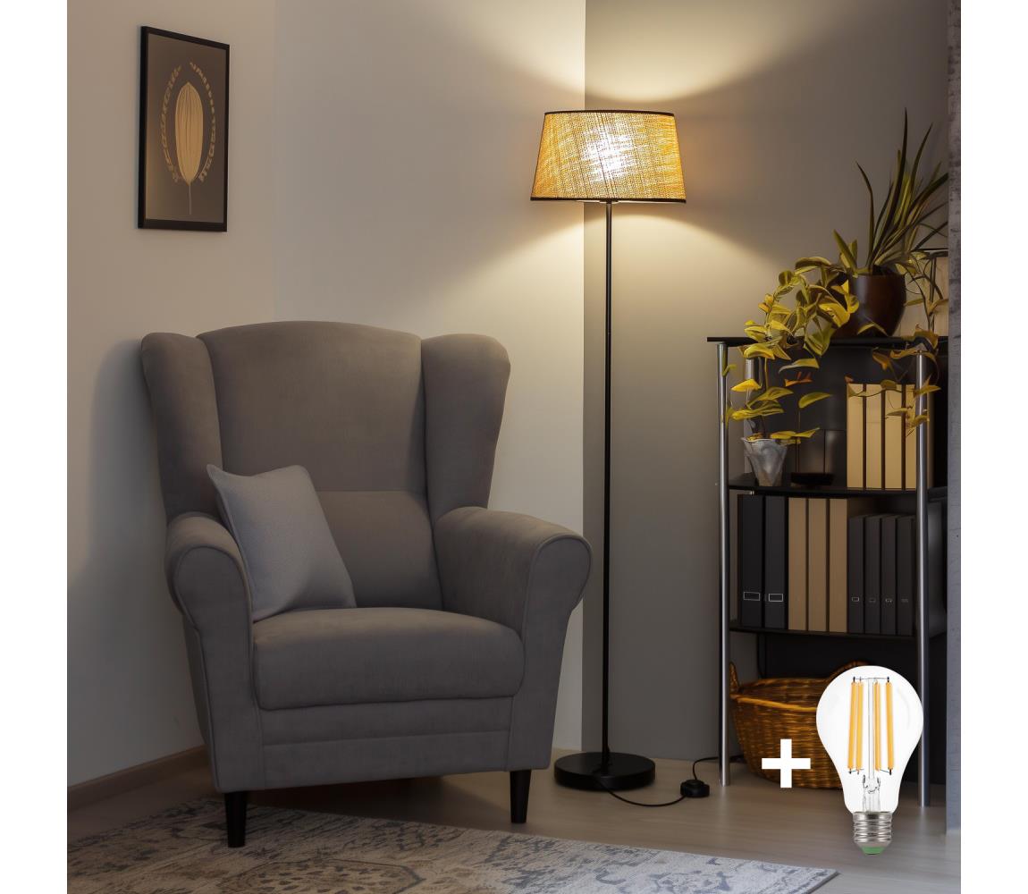 Brilagi - LED stojacia lampa CERIA 1xE27/40W/230V priem. 35 cm béžová/čierna SA2187+EG781083