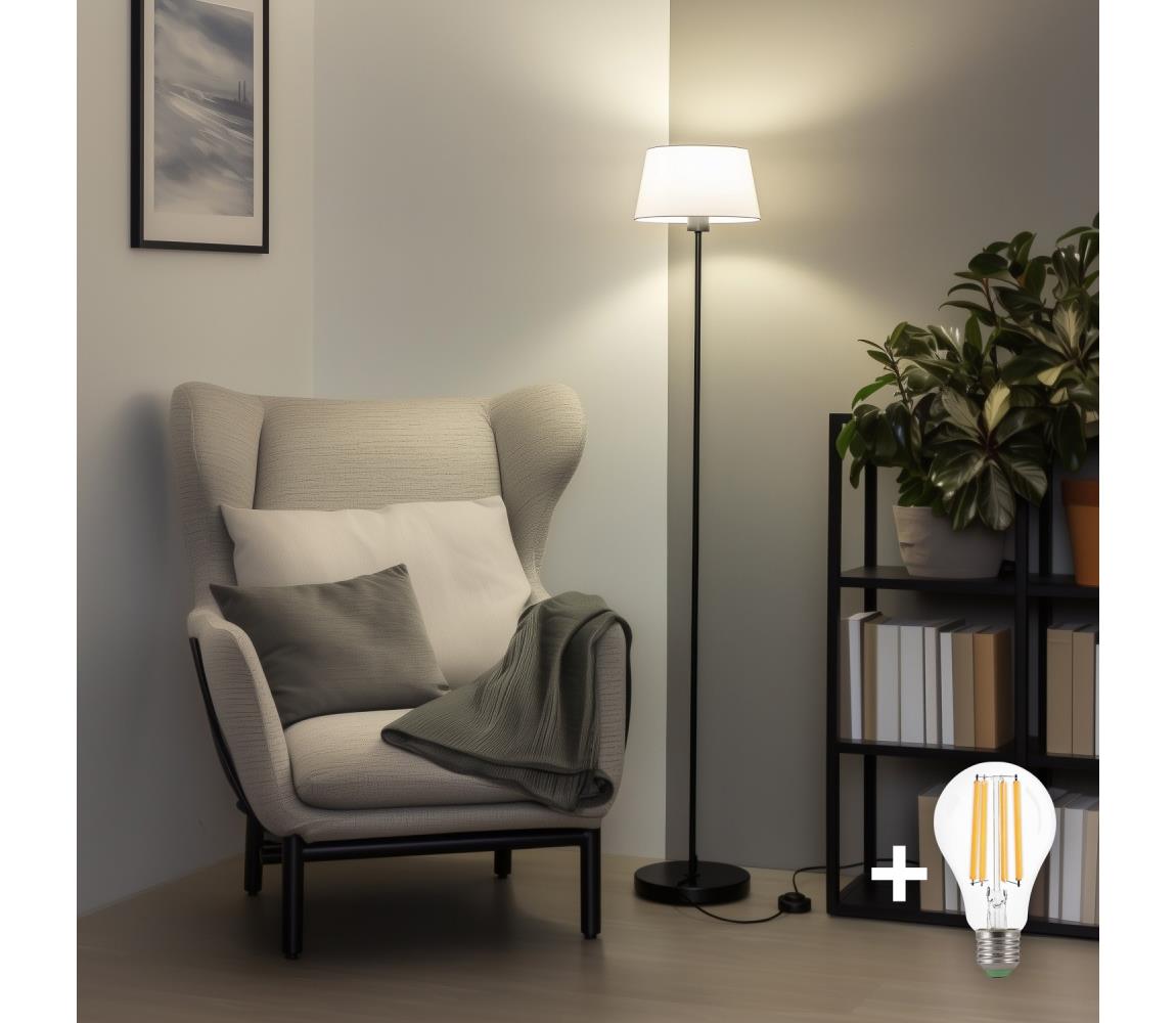 Brilagi - LED stojacia lampa CERIA 1xE27/40W/230V priemer 25 cm biela/čierna SA2187+EG781032