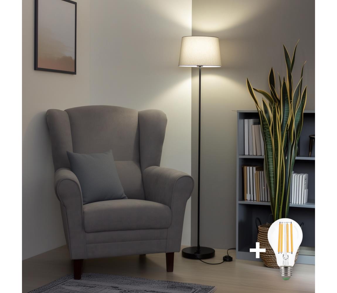 Brilagi - LED stojacia lampa CERIA 1xE27/40W/230V priemer 30 cm šedá/čierna SA2187+EG781036