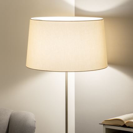 Brilagi - LED stojacia lampa CERIA 1xE27/40W/230V priemer 45 cm béžová/matný chróm