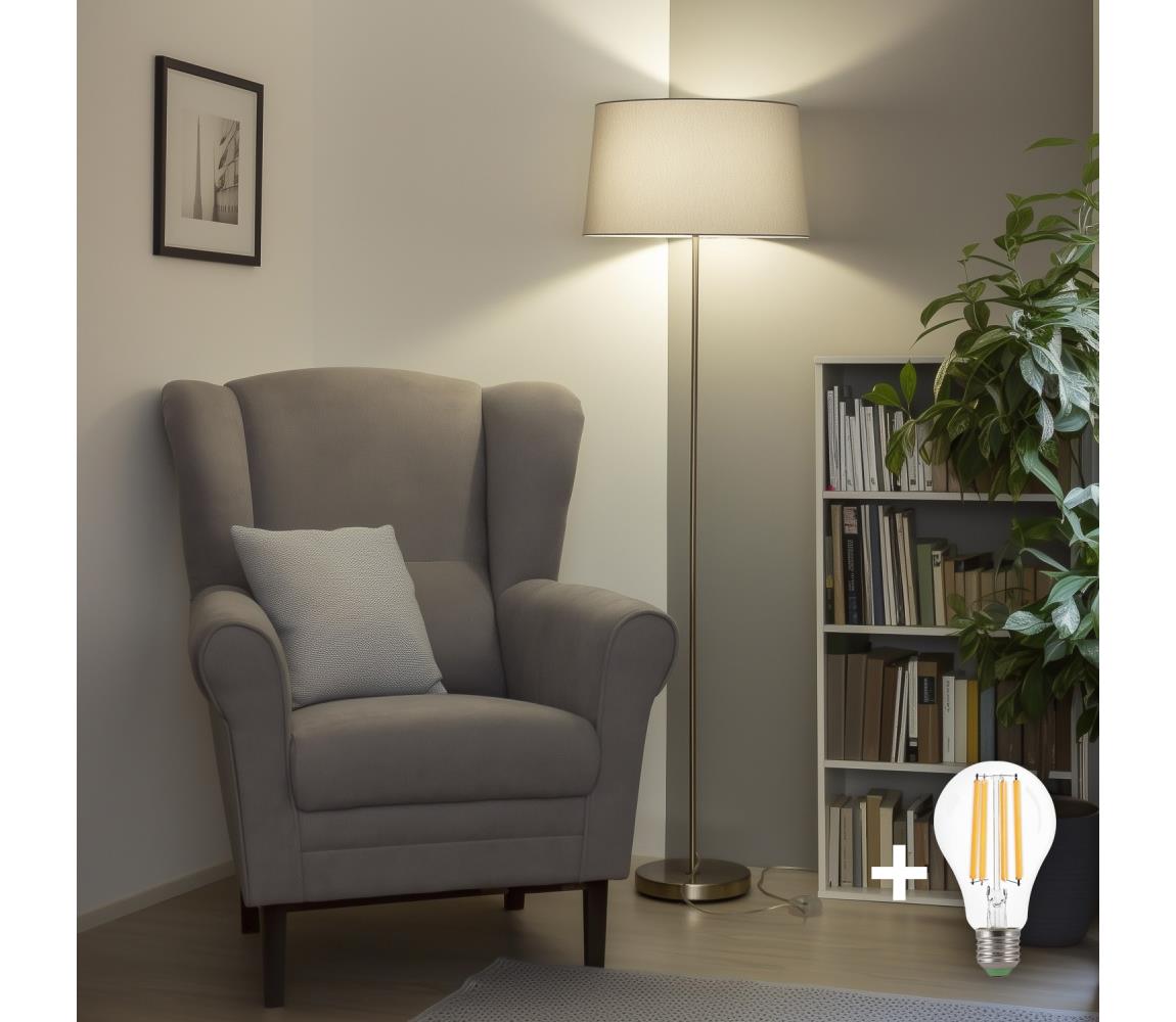 Brilagi - LED stojacia lampa CERIA 1xE27/40W/230V priemer 45 cm šedá/matný chróm EG300183+EG781042