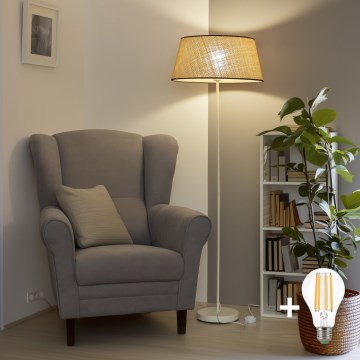 Brilagi - LED stojacia lampa CERIA 1xE27/40W/230V priemer 50 cm béžová/biela