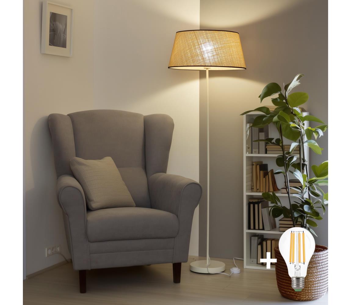 Brilagi - LED stojacia lampa CERIA 1xE27/40W/230V priemer 50 cm béžová/biela EG300182+EG781084
