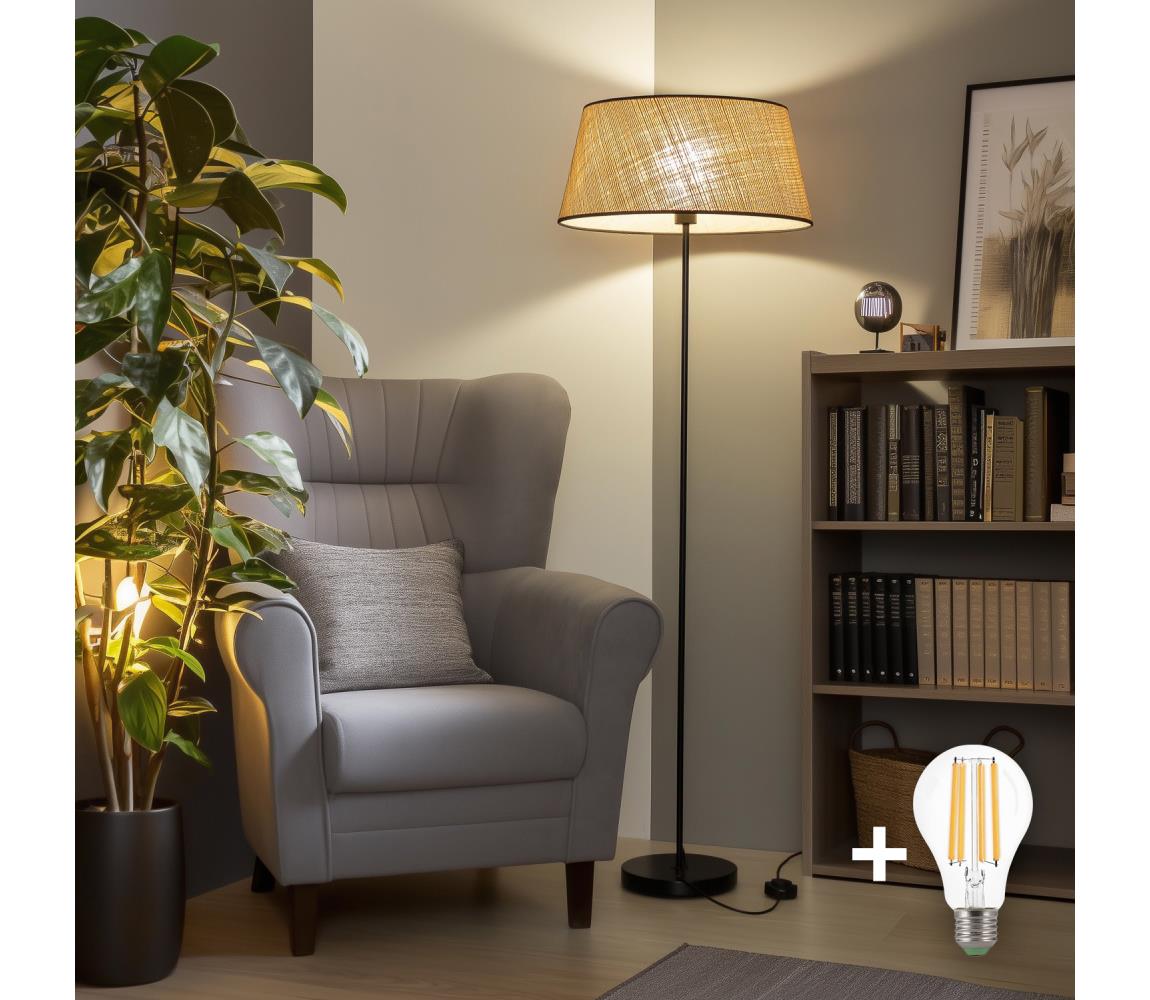 Brilagi - LED stojacia lampa CERIA 1xE27/40W/230V, priemer 50 cm, béžová/čierna SA2187+EG781084