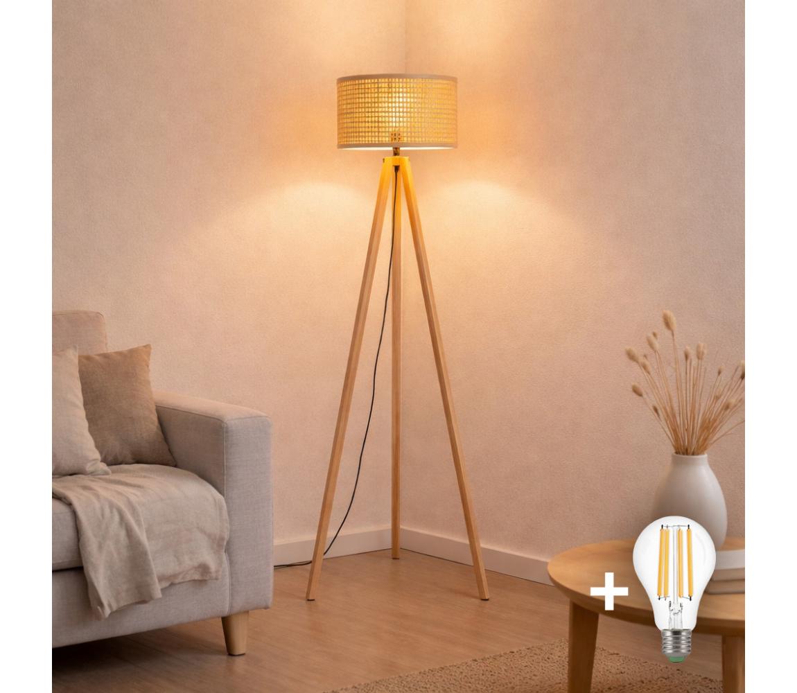 Brilagi - LED stojacia lampa CERIA 1xE27/60W/230V pr. 25 cm béžová EG781159+AS0463