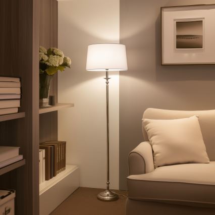 Brilagi - LED stojacia lampa CERIA 1xE27/60W/230V pr. 45 cm lesklý chróm/biela