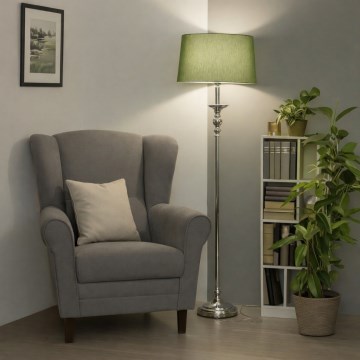 Brilagi - LED stojacia lampa CERIA 1xE27/60W/230V pr. 45 cm lesklý chróm/zelená