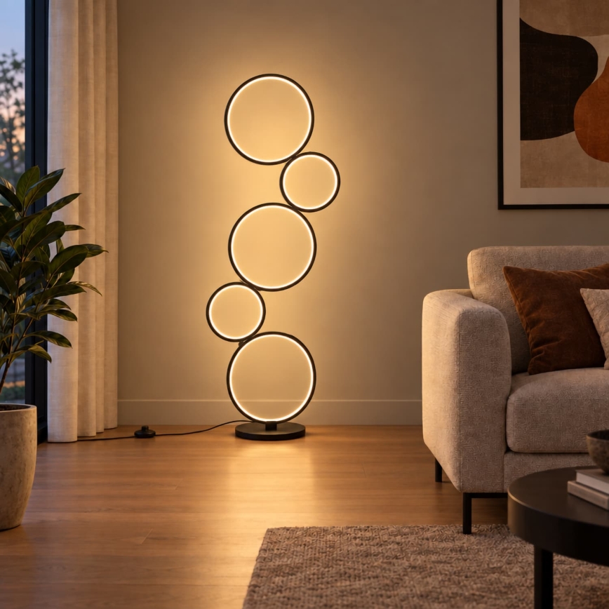 BRILAGI - LED stojacia lampa ECHO LED/36W/230V 4000K 110 cm čierna