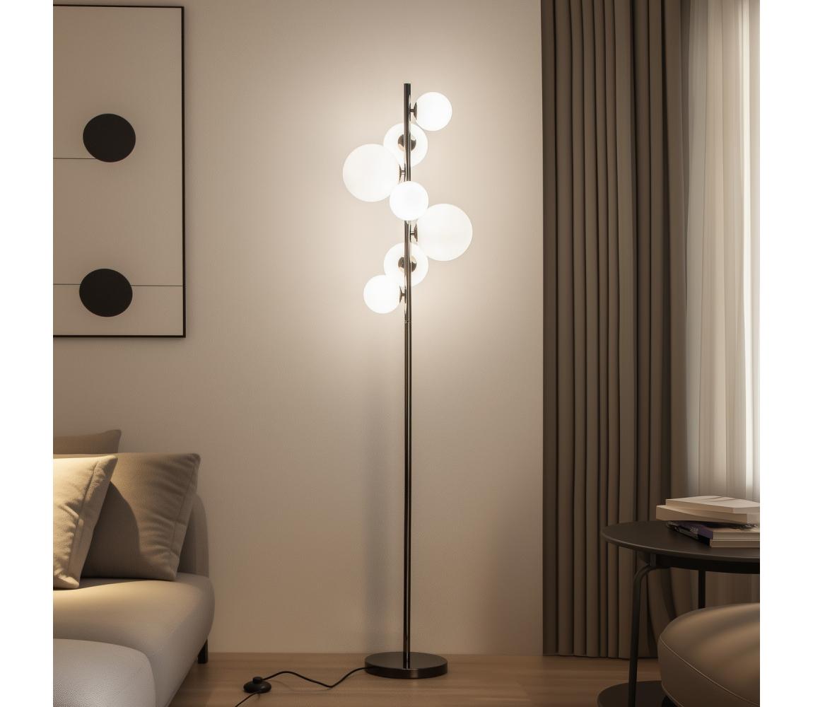 Brilagi - LED stojacia lampa MILLA 7xG9/3W/230V čierny chróm/biela 3010-7CW