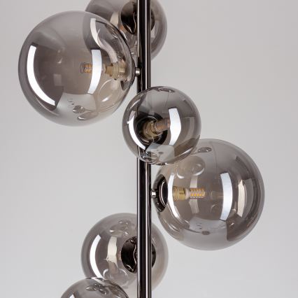 Brilagi - LED Stojacia lampa MILLA 7xG9/3W/230V čierny chróm/dymové sklo