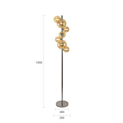 Brilagi - LED Stojacia lampa MILLA 7xG9/3W/230V čierny chróm/zlatá