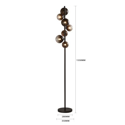 Brilagi - LED stojacia lampa MILLA 7xG9/3W/230V hnedá/dymová hnedá